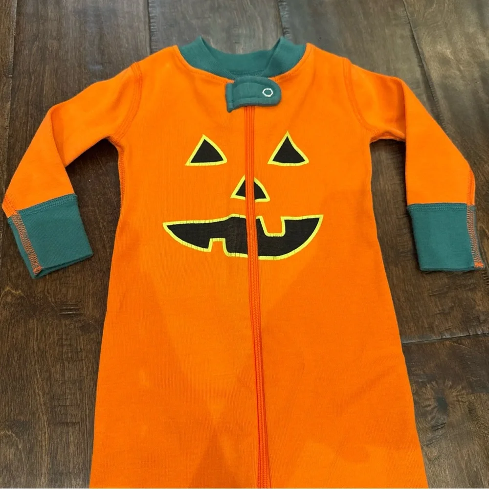Hanna Andersson Baby Zip Sleeper Jack-O-lantern Halloween Pumpkin size 3-6 Month